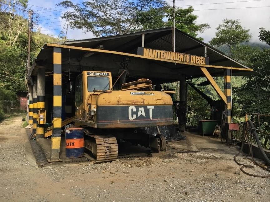 Diesel maintenance facility at the mine